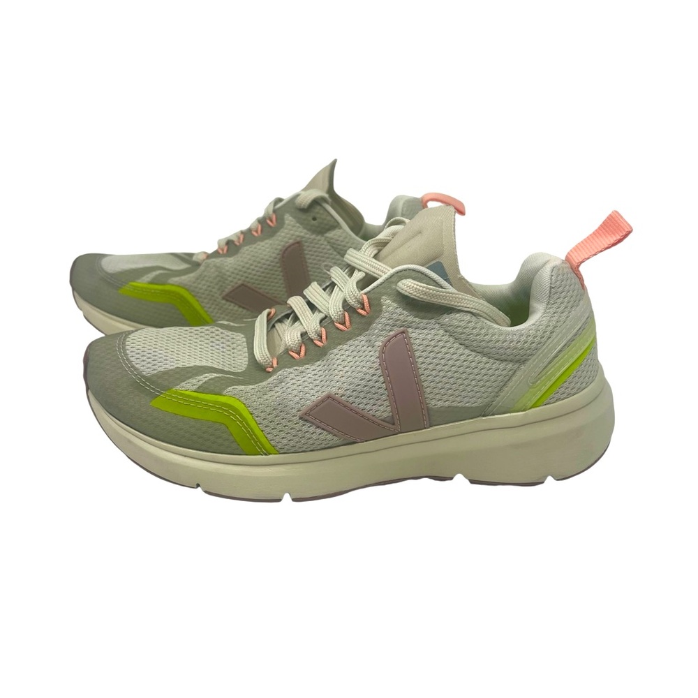 Veja Green and Pink Sneakers with Chunky Sole